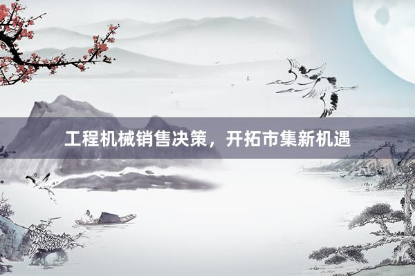 工程机械销售决策，开拓市集新机遇